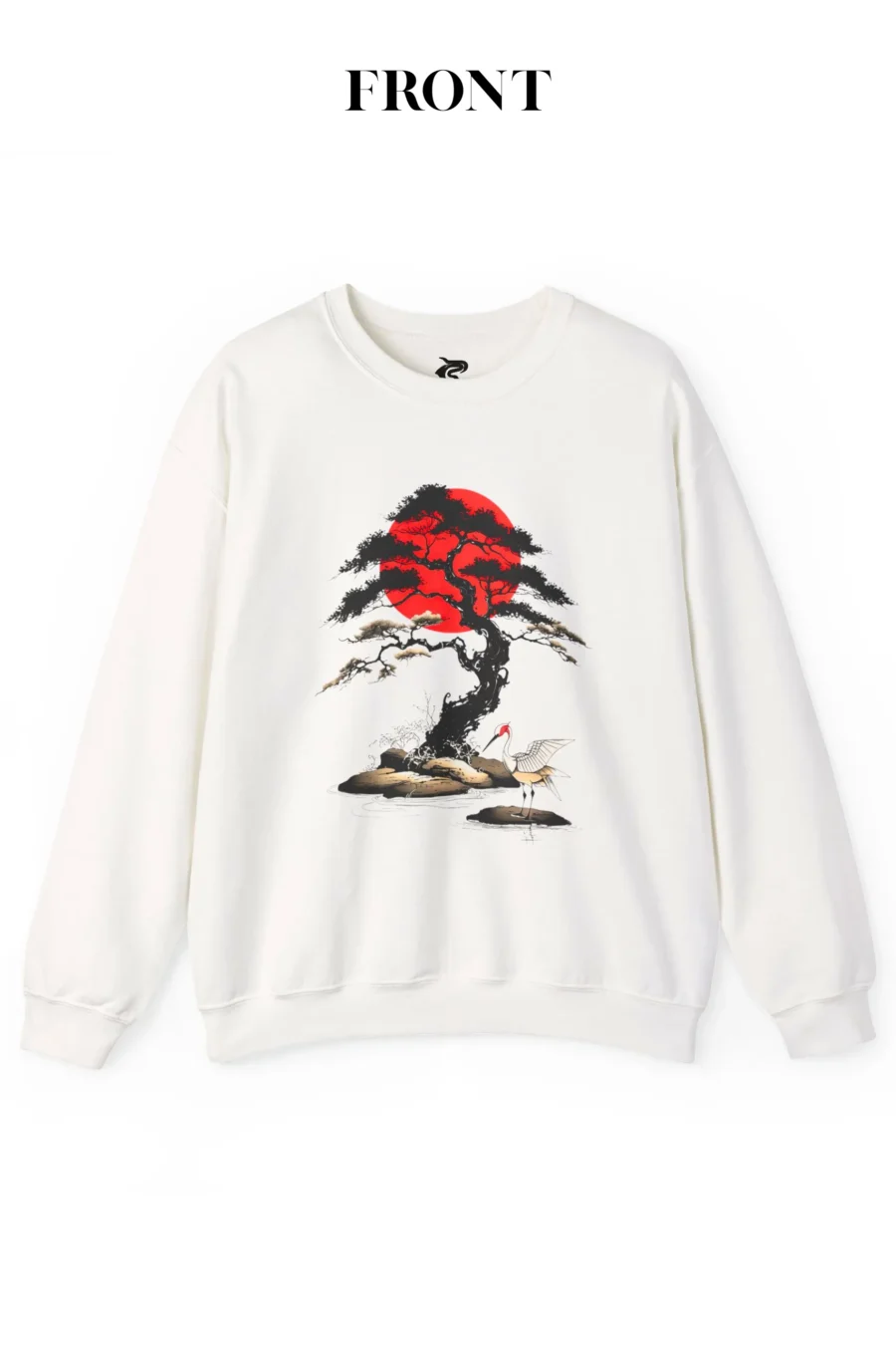The Lucky Crane & Sacred Pine | Japanese Art Unisex Fleece Sweatshirt