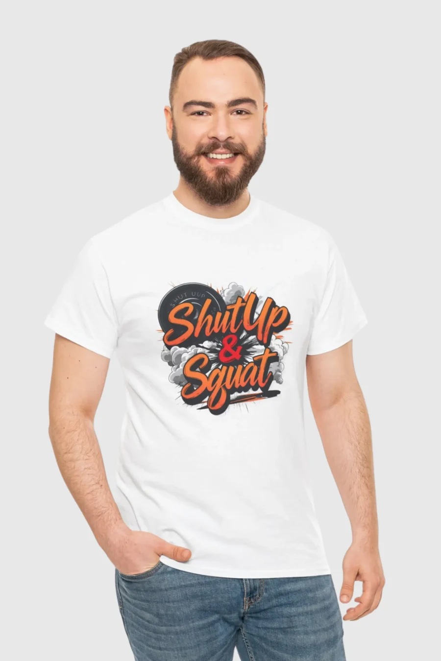 Shut Up & Squat – Unisex Gym T‑Shirt by SaroGenix