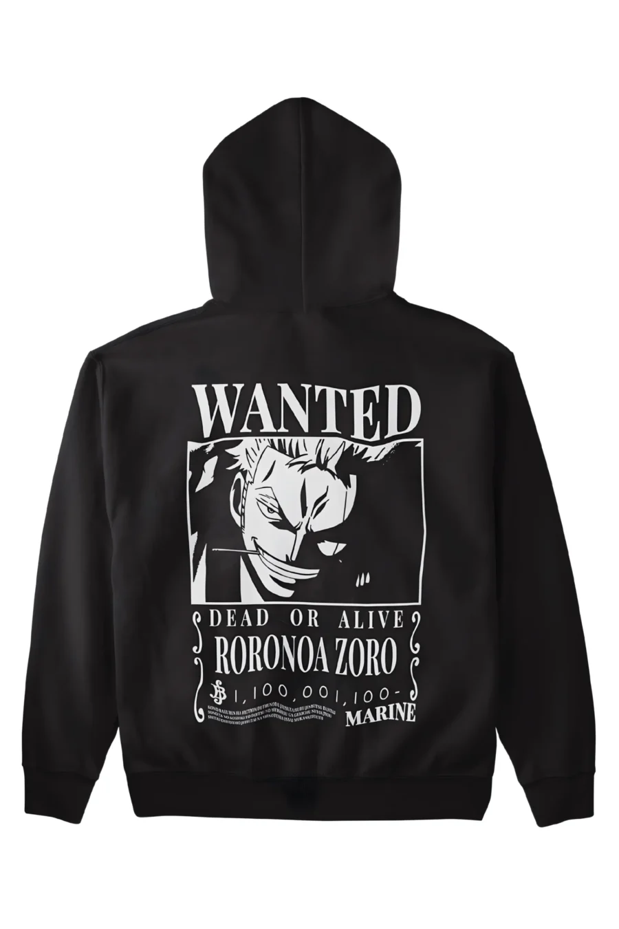 Roronoa Zoro Wanted Poster | Premium Back Print Anime Hoodie