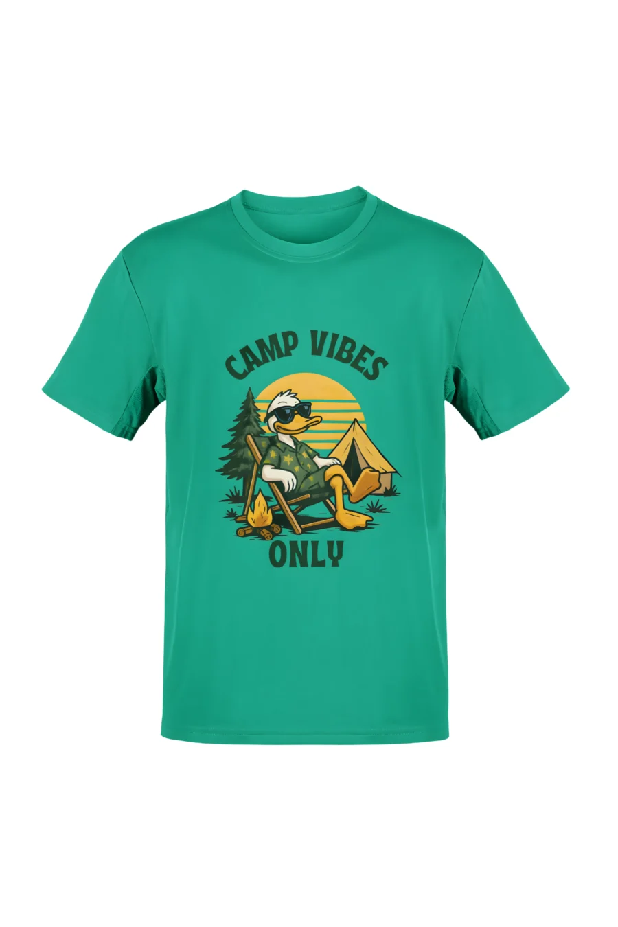 Camp Vibes Only Nature Edition | 180 GSM Bio-Washed Regular Fit | Mint Green