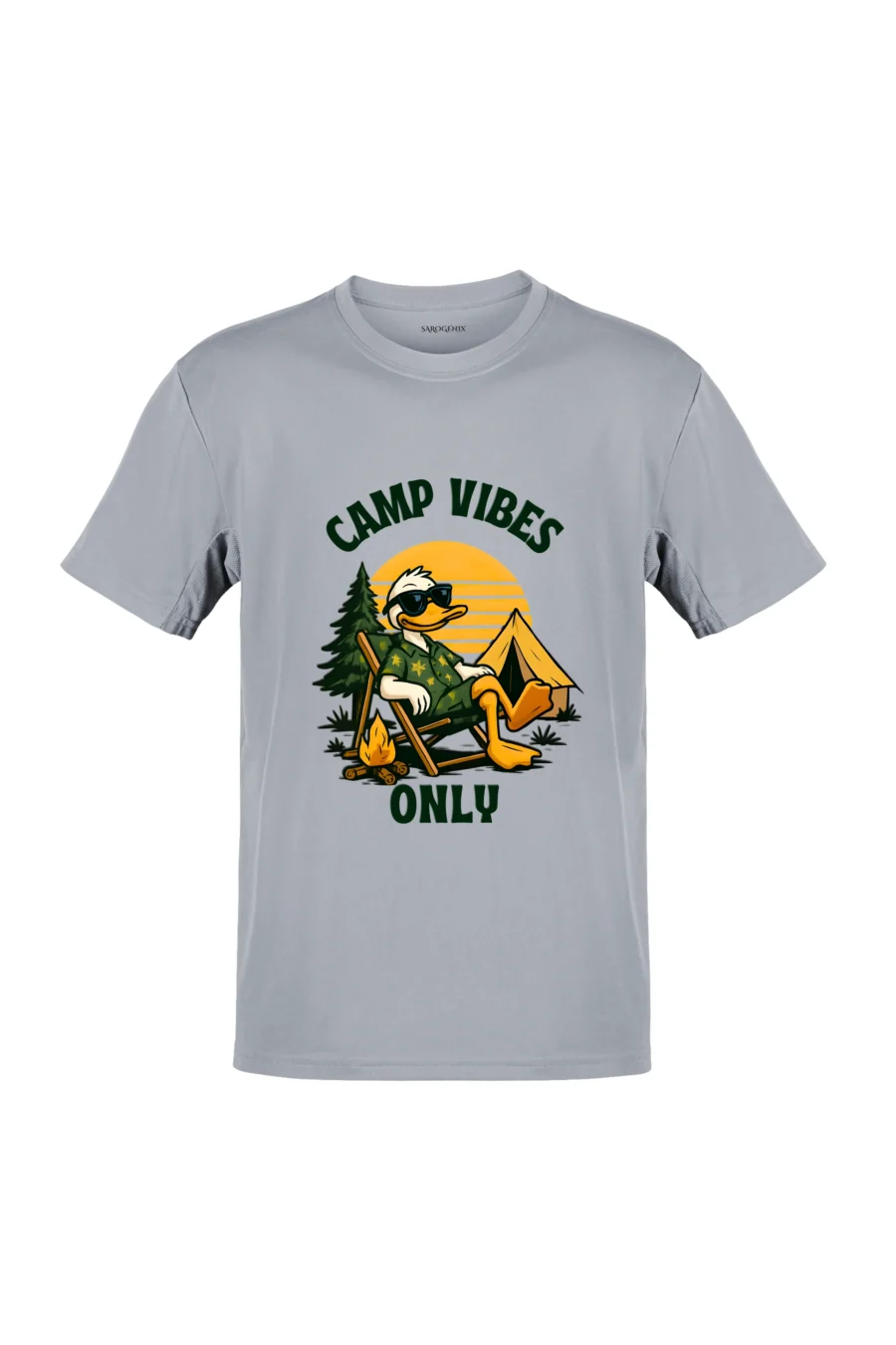 Camp Vibes Only Nature Edition | 180 GSM Bio-Washed Regular Fit | S Grey